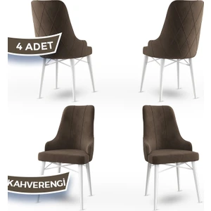 Neta Serisi, 1.sınıf Babyface Kumaş, Beyaz Gürgen Ayak, 4 Adet Yemek Odası Sandalyesi