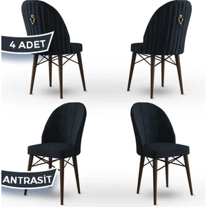 Ritim Serisi, 1.sınıf Babyface Ithal Kumaş, 4 Adet Sandalye, Ceviz Gürgen Ayak,gold Halkalı