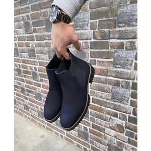 %100     Deri Çift Lastikli Chelsea Erkek Kışlık Italyan Klasik Bot 40-44