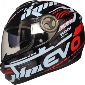 Kuzey Motor Free-M 913 Evo Kırmızı Güneş Vizörlü Kapalı Kask(Şeffaf Camlı)