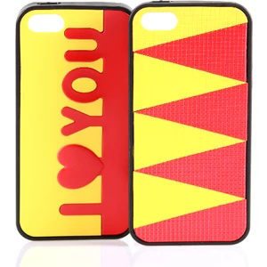 iPhone 5 / 5s Taraftar G Silikon Kılıf Sarı-Kırmızı