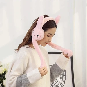 Pembe Bijuteri Kulakları Hareketli Tavşan Peluş Kulaklık