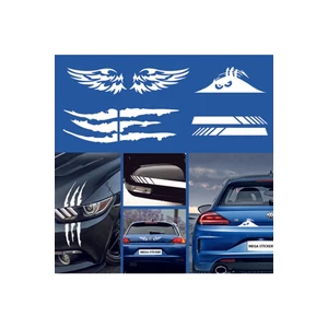 Oto Sticker Mega 4lü Paket Dikiz Kanat Monster Pençe Bagaj Sticker