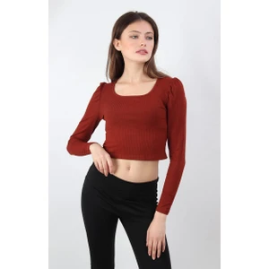Alexander Gardi Kolu Büzgülü Crop Bluz (B19-155502)