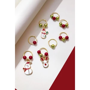 New Obsessions Yılbaşı Noel Baba ve Kardan Adam Charmlı Saç Küpesi