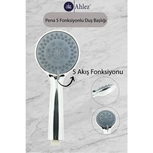 Pena 5 Fonksiyonlu Duş Başlığı Geniş Yüzey