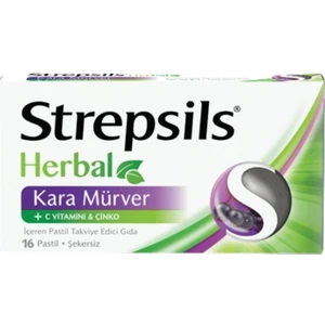 Herbal Kara Mürver, C Vitamini Ve Çinko Içeren Şerkersiz Takviye Edici Gıda 16 Pastil