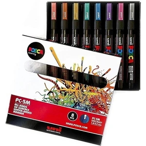 Posca 5m Boyama Markörü 8'li Set Metalik Renkler