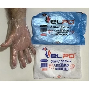 Şeffaf Tek Kullanımlık Poşet Eldiven L 10 x 100 Adet