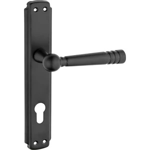 Osmanlı Lüx Mat Siyah Aynalı Yale Çelik Kapı Kolu 1 Takım Daire Giriş Kapı Kolu