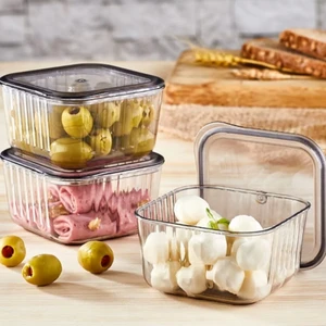 CNO350 Mini Kare Saklama Kabı 300 ml 3'lü