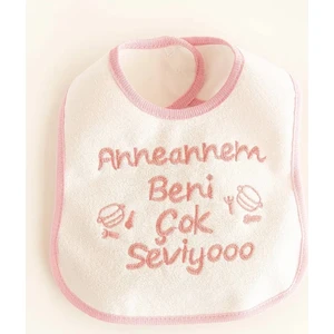 Tanem Bebe Anneannem Beni Çok Seviyoo Yazılı Mama Önlüğü