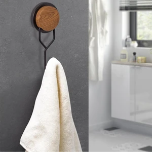 Okyanus Home Ahşap Desenli Magic Fix Sihirli Yapışkan Siyah Tekli Askı