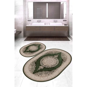 Napoli Home Dijital Baskılı Kaymaz Taban Yıkanabilir Oval 2'li Klozet Takımı Banyo Paspası NOKZ-HT-1000