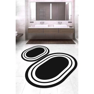 Napoli Home Dijital Baskılı Kaymaz Taban Yıkanabilir Oval 2'li Klozet Takımı Banyo Paspası NOKZ-HS-530