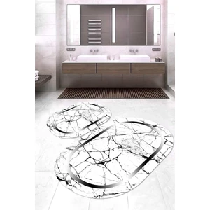 Napoli Home Dijital Baskılı Kaymaz Taban Yıkanabilir Oval 2'li Klozet Takımı Banyo Paspası NOKZ-SD-582