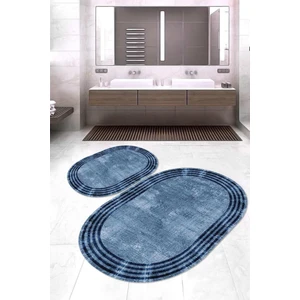 Napoli Home Dijital Baskılı Kaymaz Taban Yıkanabilir Oval 2'li Klozet Takımı Banyo Paspası NOKZ-HT-488