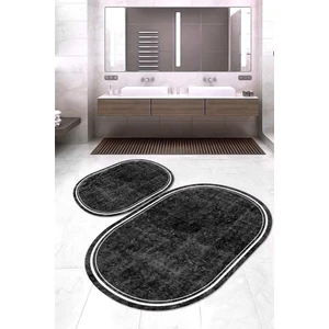 Napoli Home Dijital Baskılı Kaymaz Taban Yıkanabilir Oval 2'li Klozet Takımı Banyo Paspası NOKZ-SD-246