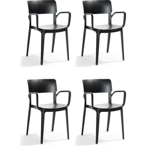 Panora Renkli Koltuk 4'lü Set Siyah