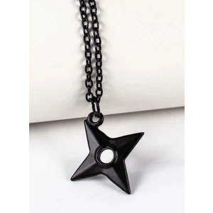 Naruto Shuriken Anime Kolye Japon Shuriken Ninja Kolye Siyah Klasik Zincir