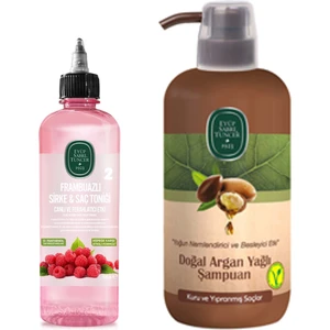 Eyüp Sabri Tuncer Argan Yağlı Şampuan 600 ml + Frambuazlı Sirke Saç Toniği 500 ml Set