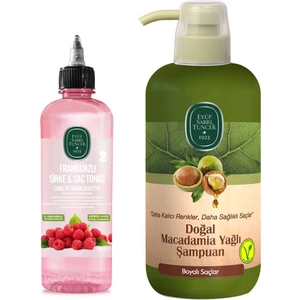 Eyüp Sabri Tuncer Doğal Zeytinyağlı Şampuan 600 ml + Frambuazlı Sirke Saç Toniği 500 ml Set