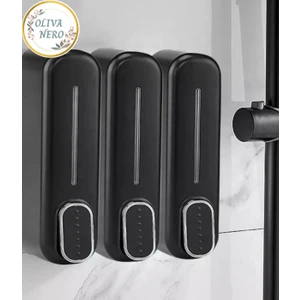 Oliva Nero Banyo Duvara Monte Üçlü 300 ml Saç Kremi Şampuanlık Otel Plastik Siyah 3 Duş Jeli Çamaşır Sabunluk