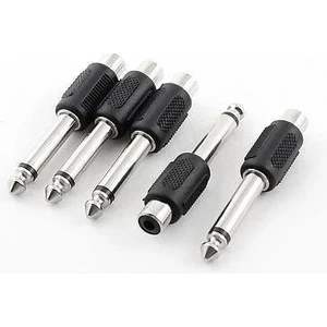 Ata Elektronik 5 Adet - 6.3 mm Mono Erkek 3.5mm Rca Dişi Adaptör Jack Çevirici Dönüştürücüjak Aparat