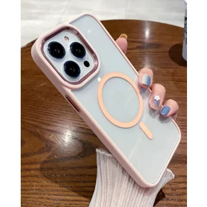 Pirok Store Apple iPhone 14 Pro Max (6.7) Uyumlu Magsafe Manyetik Kablosuz Şeffaf Kılıf
