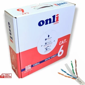 23AWG Utp Cat6 Network Kablosu Gri 100MT Yerli Üretim