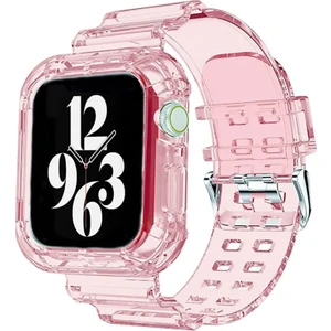 Apple Watch 8 7 6 5 4 3 Se Uyumlu 38 40 41 mm Transparan Tank Kordon Kasa