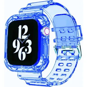 Apple Watch 9 8 7 6 5 4 Se Uyumlu 38-40-41 MM Ebatlar İçin Transparan Tank Kordon Kasa