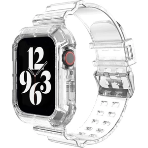 Apple Watch 9 8 7 6 5 4 Se Uyumlu 38-40-41 MM Ebatlar İçin Transparan Tank Kordon Kasa