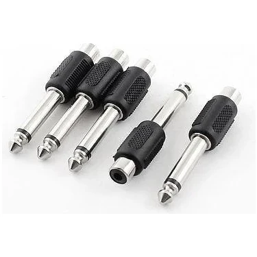 Ata Elektronik 5 Adet - 6.3 mm Mono Erkek 3.5mm Rca Dişi Adaptör Jack Çevirici Dönüştürücüjak