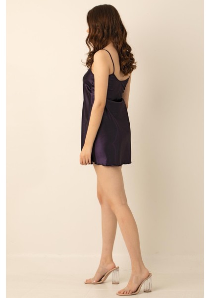 Ince Askılı Güpürlü Mini Saten Gecelik fırsatları