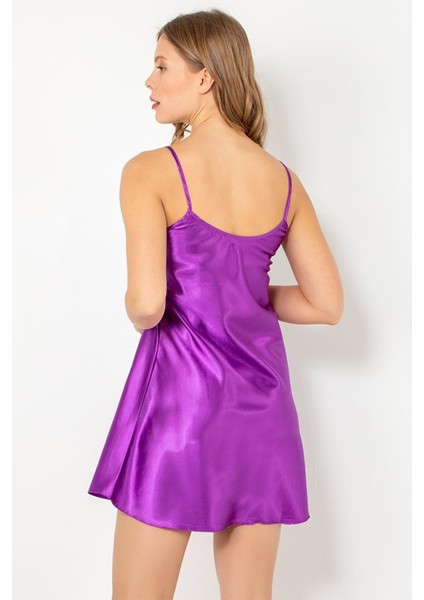 Ince Askılı Mini Saten Gecelik indirimleri