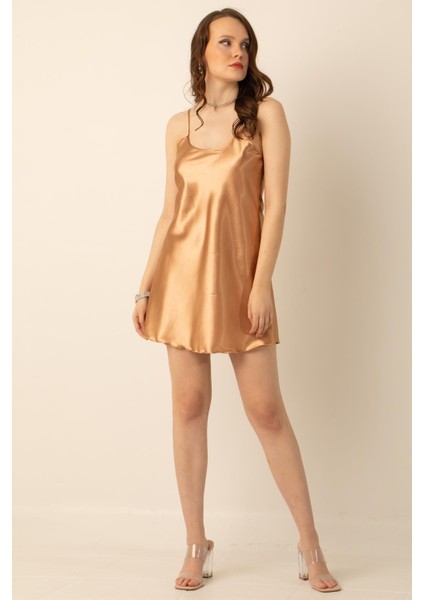 Ince Askılı Mini Saten Gecelik modelleri