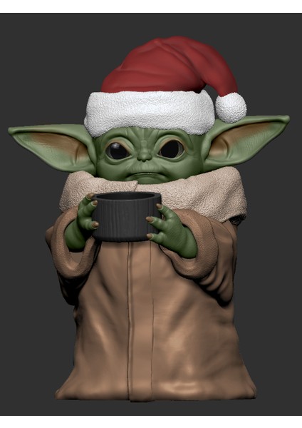 Baby Yoda Figure Christmas - Bebek Yoda Yılbaşı Figürü - 15X12X20CM