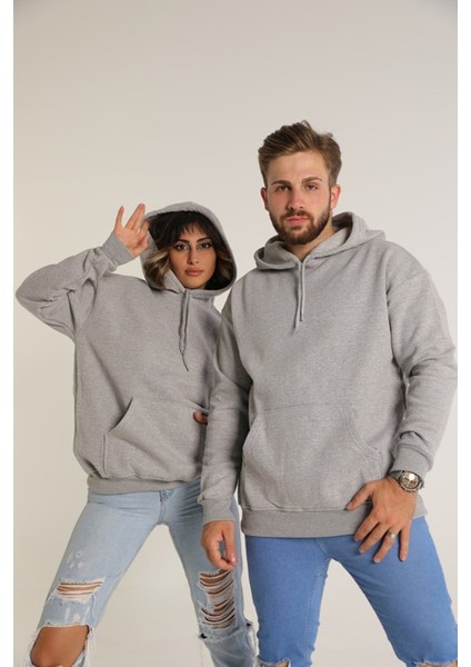 BAV Butik Ayvitrin Sevgili Kombini Çift Ovarsize Kapşonlu Üç Iplik Sweatshirt