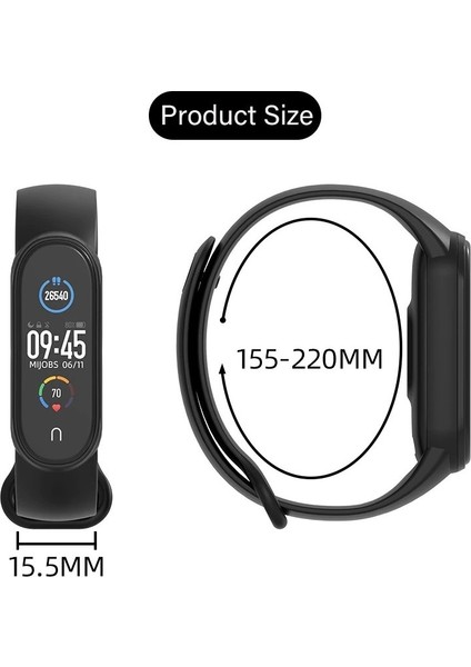 Xiaomi Mi Band 3/4 Akıllı Bileklik Kordonu Antialerjik Silikon Siyah indirimleri