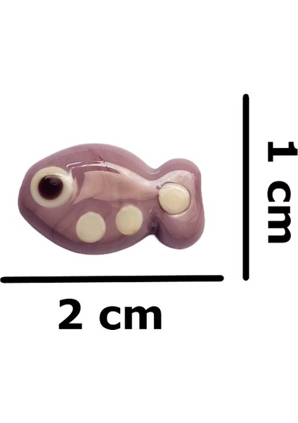 Beyoğlu Hediyelik Delikli Cam Balık 1 Adet El Yapımı Murano Cam Çift Taraflı Kolye Bileklik Ucu 3 mm Delikli