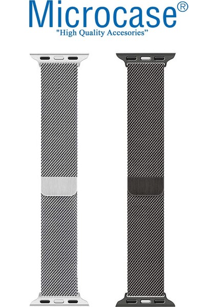 Apple Watch Uyumlu 42 - 44 mm Için Metal Mıknatıslı Kordon Kayış M-L Ky6 Siyah fırsatları