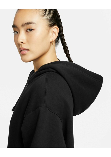 Sportswear Collection Essantial Bol Kesim Siyah Kadın Sweatshrit modelleri