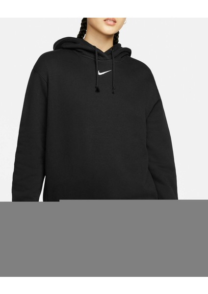 Sportswear Collection Essantial Bol Kesim Siyah Kadın Sweatshrit fırsatları