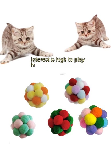 Çanlı Kedi Peluş Oyuncak Top (8 Adet) (Yurt Dışından)
