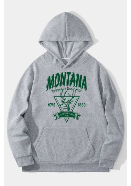 Unisex Montana Baskılı Sweatshirt