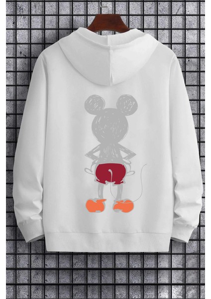 Unisex Mause Sırt Baskılı Sweatshirt