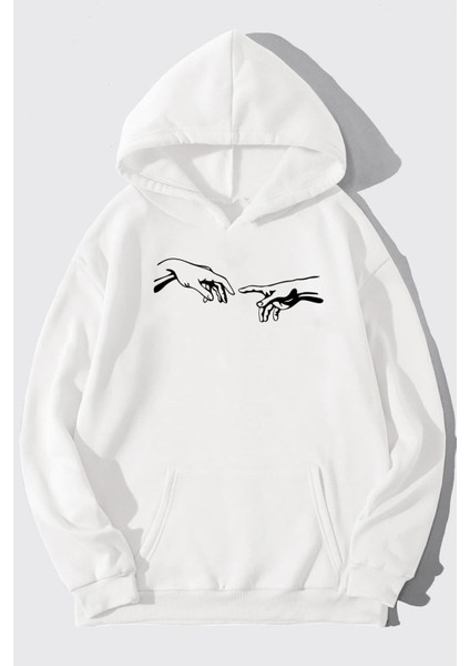 Unisex Michelangelo Baskılı Sweatshirt