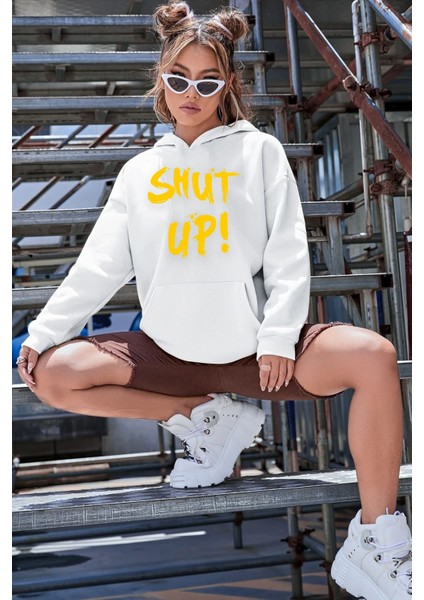 Unisex Shut Up Baskılı Sweatshirt