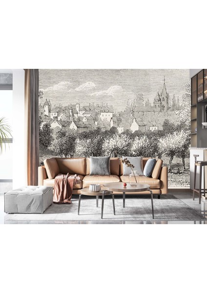 Dekoros tek Parça Valognes Eski Görünüm Poster Duvar Kağıdı modelleri